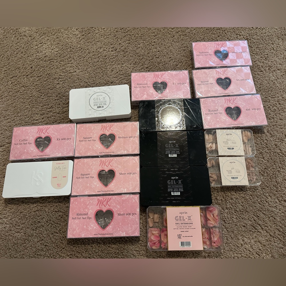 Apres & NailzKatKat NKK Gel-X Nail Tips Variety Bundle (16)